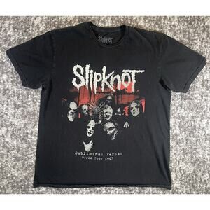Slipknot Shirt Mens Large Subliminal Verses World Tour 2005 Band Tee Reprint